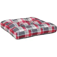 vidaXL Coussin de palette carreaux rouges 58x58x10 cm tissu