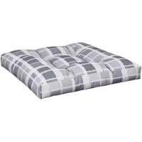 vidaXL Coussin de palette motif à carreaux gris 80x80x12 cm tissu