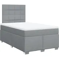vidaXL Lit boxspring avec matelas gris clair 120x190 cm Tissu