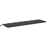 vidaXL Coussin pour banc de jardin Melange Anthracite 200x50x7 cm Tissu
