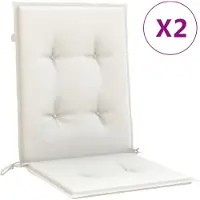 vidaXL Coussins de chaise basse 2 pcs. Melange Crème 100x50x4 cm Tissu