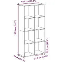 vidaXL Étagère séparatrice de pièce gris béton 69,5x29x137,5 cm