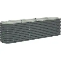 vidaXL Plateau de jardin 320x80x81 cm Acier galvanisé Gris