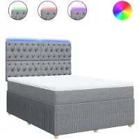 vidaXL Lit boxspring avec matelas gris clair 160x200 cm Tissu