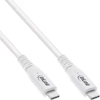 InLine câble USB4, USB-C prise/prise, PD 240W, 8K60Hz, TPE, blanc, 1,5m