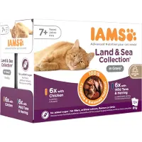 IAMS Delights Senior Chat Nourriture Humide - Land & Sea - 12 x 85 g