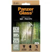 PanzerGlass Protection d'écran Matrix Recycled Ultra-Wide Fit Anti-bactérienne avec applicateur Apple iPhone 16 Pro
