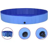 vidaXL Piscine pliable pour chiens Bleu 200x30 cm PVC
