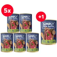 Simply From Nature Nourriture humide pour chien Cerf avec sarrasin 6 x 400 g + 1 GRATUIT