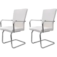 vidaXL Chaise de salle à manger 2 pcs. Similicuir blanc