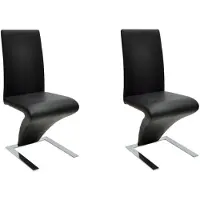 vidaXL Chaise de salle à manger 2 pcs. noir similicuir