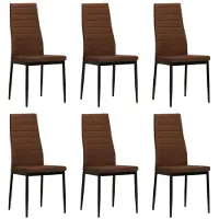 vidaXL Chaise de salle à manger 6 pcs. tissu brun