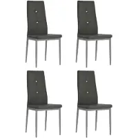 vidaXL Chaises de salle à manger 4 pcs. Gris Similicuir