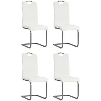 vidaXL Chaise cantilever 4 pcs. Blanc Similicuir