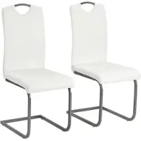 vidaXL Chaise cantilever 2 pcs. Blanc Similicuir