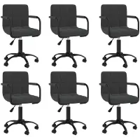 vidaXL Chaise de salle à manger 6 pcs. Pivotant Noir Velours