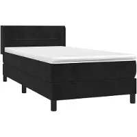 vidaXL Lit boxspring avec matelas noir 80x200 cm velours