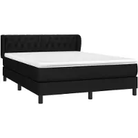 vidaXL Lit boxspring avec matelas noir 140x190 cm Tissu