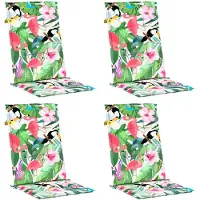 vidaXL Coussins de chaise à dossier haut lot de 4 multicolore tissu