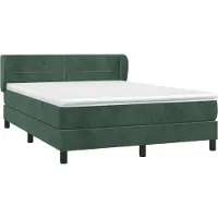 vidaXL Lit boxspring avec matelas vert foncé 140x190 cm velours