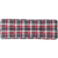 vidaXL Coussin de palette motif à carreaux rouge 120x40x12 cm tissu