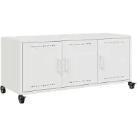 vidaXL Armoire TV blanc 100,5x39x43,5 cm Acier laminé à froid