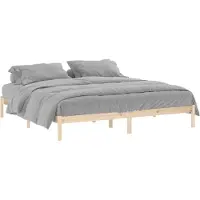 vidaXL Lit en bois massif sans matelas 193x203 cm pin