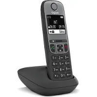 Gigaset Téléphone sans fil analogique DECT AS690 avec identification de l'appelant Noir Gris