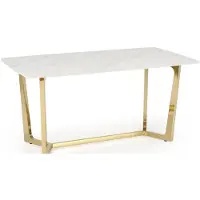 Halmar Table CLEMENTE marbre blanc / doré