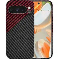 Techsuit - Carbonite FiberShell - Google Pixel 9 Pro - Red Vortex (Google Pixel 9 Pro), Coque pour téléphone portable, Rouge
