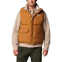 Columbia - Doudoune sans manches réversible - Wallowa Reversible Vest Camel Brown, Wallowa Mtns Print pour Homme - Taille XL - Marron