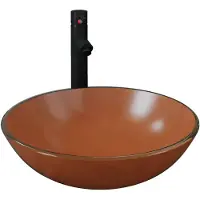 vidaXL Salle de bain lavabo avec robinet et vidage brun