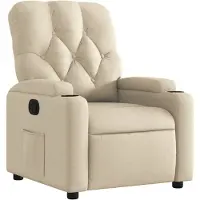 vidaXL Fauteuil relax Tissu Crème