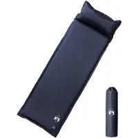 vidaXL Matelas de camping autogonflant avec oreiller 1 personne gris