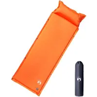 vidaXL Matelas de camping autogonflant avec oreiller 1 personne orange