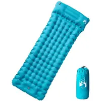 vidaXL Matelas de camping autogonflant avec oreiller 1 personne bleu