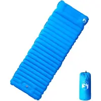vidaXL Matelas de camping autogonflant avec oreiller 1 personne bleu