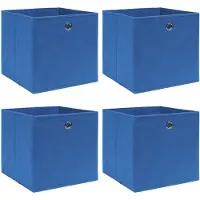 vidaXL Boîtes de rangement 4 pcs. Bleu 32x32x32 cm Tissu