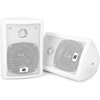 Power Dynamics Paire d'enceintes à 2 voies stéréo 75W max. kit de montage inclus - blanc
