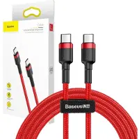 Baseus Câble Usb-C vers Usb-C Pd Cafule Pd 2.0 Qc 3.0 60W 1M (Rouge)