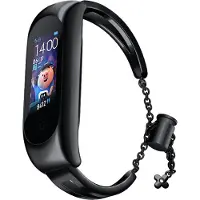 Hurtel Bracelet métallique de remplacement pour Xiaomi Mi Band 6 / 5 / 4 / 3 noir