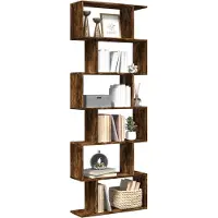 vidaXL Étagère séparatrice de pièce à 6 niveaux chêne fumé 70x24x193cm