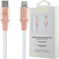GUESS Gucllalrgdp Kabel Usb-C -Lightning 1.5M Fast Charging Różowy/Pink Ebossed Logo