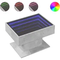 vidaXL Table basse LED gris béton 70x50x45 cm Bois composite