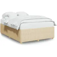 vidaXL Cadre de lit sans matelas Crème 140x200 cm Tissu