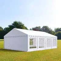 TOOLPORT Tente de réception / Barnum 5x8 m - difficilement inflammable blanc toile de haute qualité PVC 700 N ECONOMY