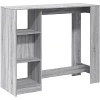 vidaXL Table de bar avec étagère Gris Sonoma 124x46x103,5 cm Bois composite