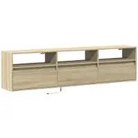 vidaXL Armoire TV murale avec LED Chêne Sonoma 180x31x45 cm