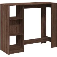 vidaXL Table de bar avec étagère Chêne brun 124x46x103,5 cm Bois composite