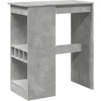 vidaXL Table de bar avec étagère gris béton 90x47,5x103,5 cm Bois composite
